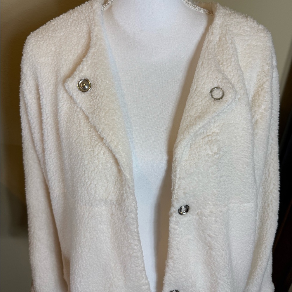 Kate & Sam Women's White Fleece Jacket size large - Picture 2 of 10